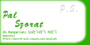 pal szorat business card